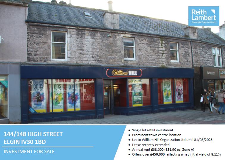 Reith Lambert instructed to market the Investment of 144/148 High Street, Elgin